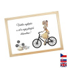 Rámček na darovanie peňazí - Dámsky bicykel, Nápis slovensky, Rámik 917 - drevo - borovica