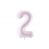 PartyDeco Fóliový balón narodeninové číslo 2 svetlofialový 72 cm