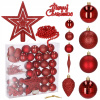 Vianočné ozdoby - Vianočný strom čačky 51pcs červená set + hviezda (Vianočné ozdoby - Vianočný strom čačky 51pcs červená set + hviezda)