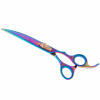 Geib Gold Rainbow Kiss Curved Scissors - kvalitné zakrivené nožnice s mikrorezom a dúhovou úpravou - 7,5