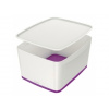 Leitz Box úložný s vekom MyBox, veľkosť L biela/purpurová