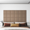 Nástěnné panely 12 ks cappuccino 30 x 30 cm umělá kůže 1,08 m² Hnědá 343803