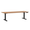 Rauman Výškovo nastaviteľný stôl OfficeTech C, 200 x 80 cm, čierna podnož, buk