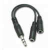 PREMIUMCORD Rozbočovač káblov 3,5 Jack M - 2xF 10cm kjr-02a