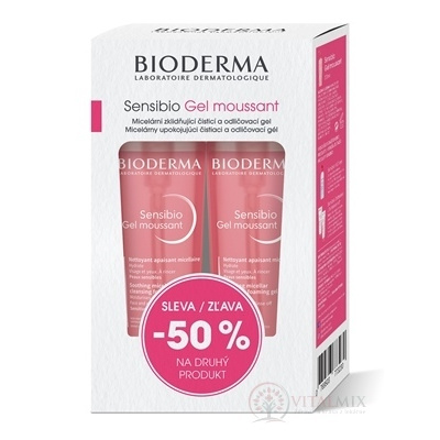 Bioderma Sensibio H2O 500 ml + Gel mousant 200 ml + tamp. darčeková sada