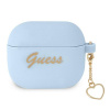 Guess GUA3LSCHSB kryt AirPods 3 modrý/modrý Silicone Charm Heart Collection (Guess GUA3LSCHSB kryt AirPods 3 modrý/modrý Silicone Charm Heart Collection)