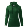 MALFINI Mikina Trendy Zipper 411 na zip, dámská MAL-4110613 S Zelená lahvově