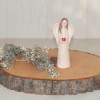 Indecor X11070 Anjel keramický so srdcom ružový 7x4x15 cm