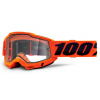 ACCURI 2 100% - USA , Enduro moto okuliare oranžové - číre dvojité plexisklo M150-576
