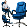 Modré velúrové kancelárske kreslo, KO22NW-MAT