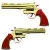 LEAN TOYS Hračkársky revolver s uzáverom, zvuk – zlatá
