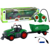 LEAN TOYS R/C Traktor s prívesom 1:24 so svetlom - zelená