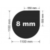 LIENBACHER Podkladové čierne sklo MONACO BLACK pod krbové kachle, 8mm čierne prevedenie, s fazetou 20mm