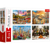Trefl Puzzle 4 x 1000 dielikov Painted Cities + Capybaras