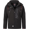 GEOGRAPHICAL NORWAY Značková pánska softshellová bunda GEOGRAPHICAL NORWAY s odopínateľnou kapucňou Farba: Čierna, Veľkosť: S