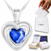 Strieborný náhrdelník 925 Modré srdce s zirkónmi - Talizman lásky