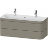 DURAVIT Happy D.2 Plus c-bonded závesná skrinka s nábytkovým umývadlom s dvomi otvormi, 2 zásuvky, 1175 x 490 x 480 mm, kameňovo šedá matná lakovaná, HP4640O92920000