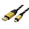 Roline Gold USB 2.0 kabel USB A(M) - miniUSB 5pin B(M), 0,8m