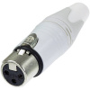 XLR káblová zásuvka Neutrik NC3FXX-WT, rovná, 3-pól., 3,5 - 8 mm, biela; NC3FXX-WT