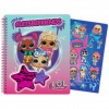 TOYCOMPANY Kroužkový blok L.O.L. Surprise s flitry + samolepky 20x24cm