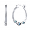 Stříbrné náušnice kruhy Balu s modrými Brilliance Zirconia DCC5841EB