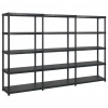 zahrada-XL Regál s 5 úložnými poličkami čierny 274,5x45,7x185 cm plastový 3059858