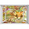 Self -adhézne 3D okno Lis vintage 90x60 (Self -adhézne 3D okno Lis vintage 90x60)