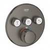 Grohe GROHTHERM SMARTCONTROL podomítková termostatická baterie, pro 3 spotřebiče, Water Saving, kartáčovaný hard graphite