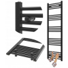 Kúpeľňový radiátor vodný Granitan 645 W 500 x 1500 mm čierny