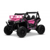 Elektrické autíčko UTV 24V, ružové, dvojmiestné, 2 x 200 W Motor, Lítiová batéria, EVA kolesá, odpružené nápravy, ektrická brzda, čalúnené sedadlo, 2,4 GHz DO, Dvojmiestne, USB, SD karta