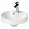 Cersanit Crea Umývadlo, priemer 38 cm, s prepadom, otvor pre batériu, biela K114-002