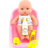 Teddies bábätko plast 18 cm s doplňky ve vaničce