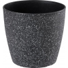 Kvetináč Strend Pro Stone, 23x20,5 cm, čierny, efekt kameňa