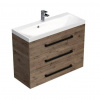 Swiss aqua technologies Koupelnová skříňka s černou úchytkou a umyvadlem SAT Cube Way 100x76,5x40 cm dub Wellington mat CUBE2C1003DW