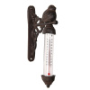 Clayre & Eef Vonkajší liatinový teplomer s vtáčikom - 10*5*16 cm - Clayre & Eef