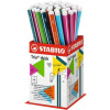 Grafitová ceruzka, displej, HB, trojhranná, hrubá, STABILO 