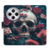 Flip pouzdro iSaprio na mobil Xiaomi Redmi 14C / Poco C75 - Skull in Roses 02 s kapsičkami na karty (Knížkové flipové pouzdro iSaprio pro mobil Xiaomi Redmi 14C / Poco C75 - Skull in Roses 02 - elegan