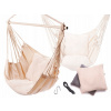 Záhradná hojdacia sieť hamak - Brazílska hojdacia hojdačka s kovovou čelenkou Ecru Cushions (Brazílska hojdacia hojdačka s kovovou čelenkou Ecru Cushions)