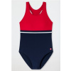 Detské plavky - Schiesser jeden -kus outfit. 128 červená, námornícka modrá (Schiesser Single -kus Swimsuit 128 ZJCI)
