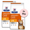 Hill's Prescription Diet c/d Multicare Starostlivosť o močový systém pre mačky 2 x 8 kg