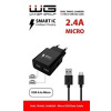 WG - Síťová nabíječka 2x USB-A 2,4A , Smart IC + kabel USB-A na Micro USB, black