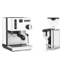 Rancilio Silvia E, white + Rocket Espresso GIANNINO, chrome/black