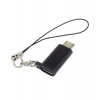 PremiumCord Adaptér USB-C konektor female - USB 2.0 Micro-B/male, černý s očkem na zavěšení (kur31-29)