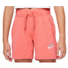 Dievčenské šortky Nike Sportswear Club FT 5 Short G - pink salt/white - Ružový (XL)
