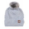 Zimná čiapka Star s chlpáčkovým brmbolcom - šedá Baby Nellys