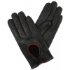 Kreibich Dámske vodičské rukavice čierne, červený lem Veľkosť: 7