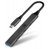 CONNECT IT USB-C hub, (1xUSB-A 3.0, 3xUSB-A 2.0), externí, ANTRACITOVÝ CHU-5050-AN Connect IT