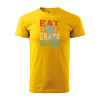 Sablio Tričko s potlačou EAT SLEEP SKATE REPEAT - žluté 5XL