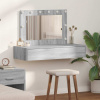 zahrada-XL Toaletný stolík Sivá 100 x 40 x 70 cm Kompozitné drevo 865240