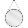 Mexen String, okrúhle kúpeľňové zrkadlo na pásiku 60 cm, farba rámu čierna matná, 9854-060-060-000-70